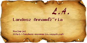 Landesz Annamária névjegykártya